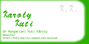 karoly kuti business card